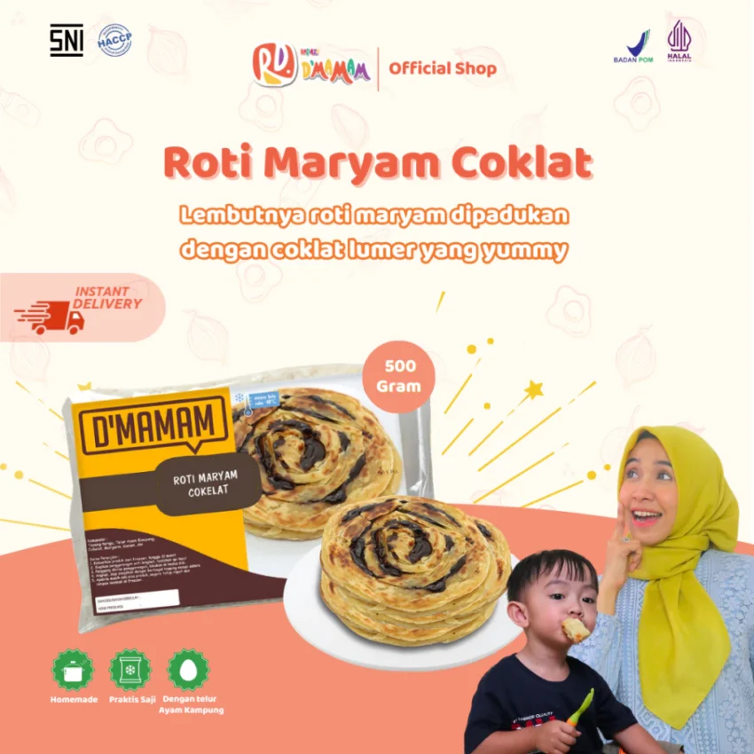 D'MAMAM SBY Roti Maryam Coklat 500g Homemade